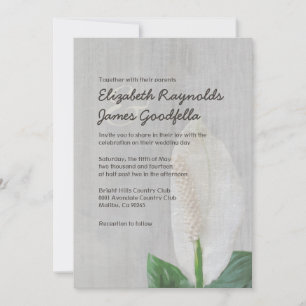 Vintage Peace Lily Wedding Invitations