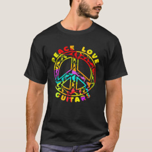 Vintage Peace Love Guitars 60s 70s Retro Electric  T-Shirt