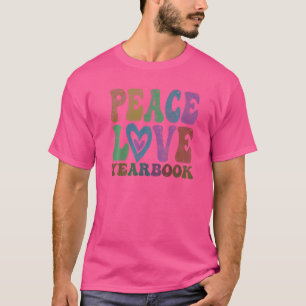 Vintage PEACE LOVE YEARBOOK Retro Publication Edit T-Shirt