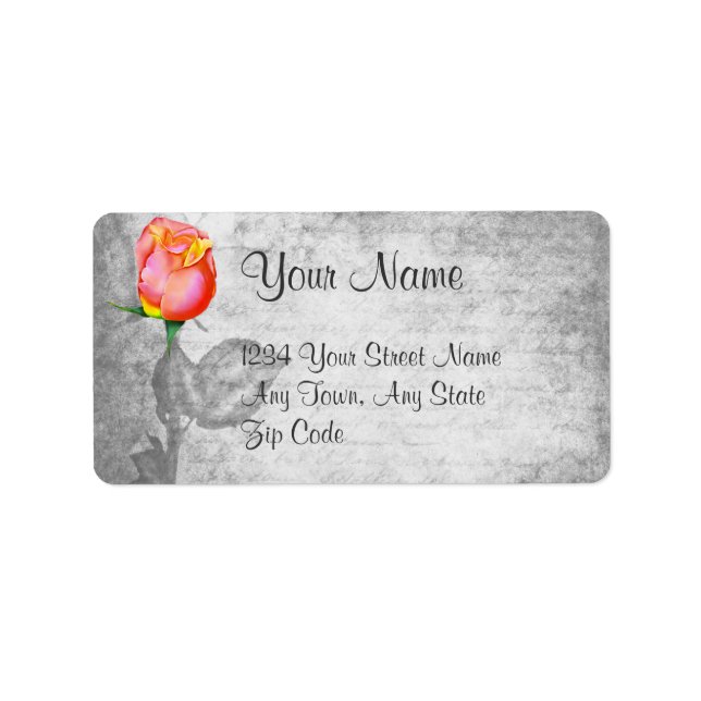 Vintage Peace Rose Wedding Label (Front)