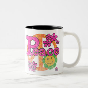 Vintage Peace Two-Tone Coffee Mug