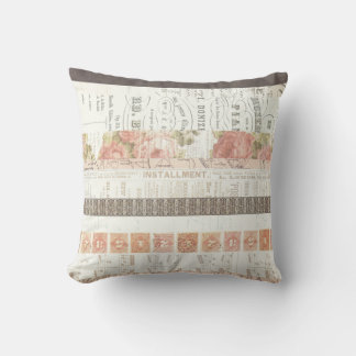 Vintage Peach and Brown Music Cushion