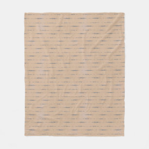 Vintage peach and elegant silver grey striped fleece blanket