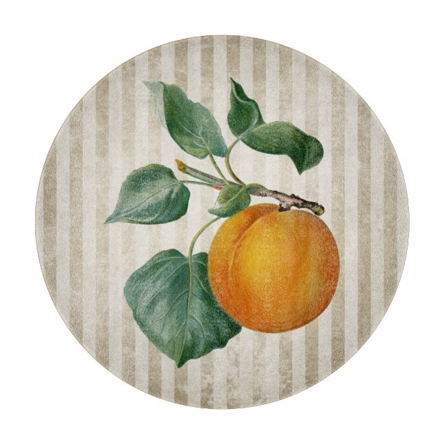 Vintage Peach Botanical Cutting Board (Front)