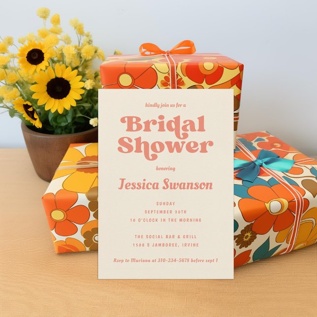 Vintage Peach Cream Retro Invitation (Creator Uploaded)