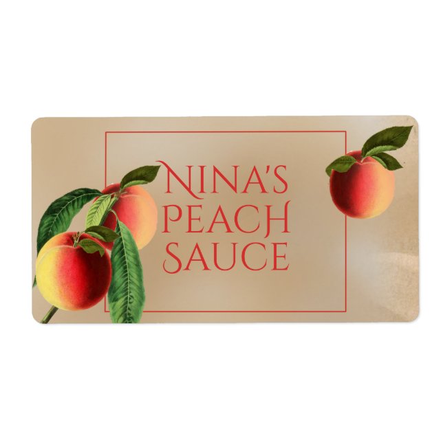 Vintage Peach Food Label (Front)