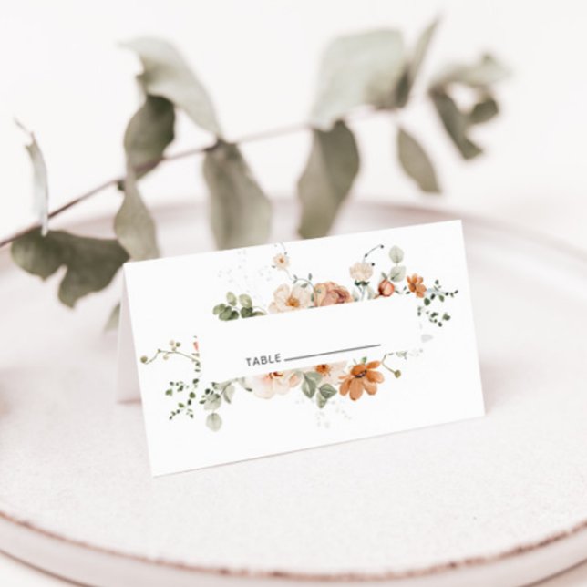 Vintage Peach Garden Folded Wedding Place Card (Creator Uploaded)