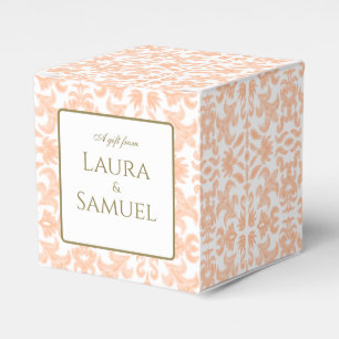 Vintage Peach Pattern Wedding Favour Box