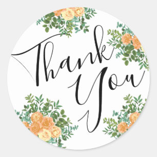 Vintage Peach Rose Wedding Classic Round Sticker