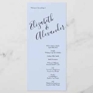 Vintage Peach Rose Wedding with Light Blue Menu