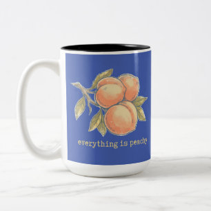 Vintage Peach shirt Everything is Peachy Two-Tone Coffee Mug