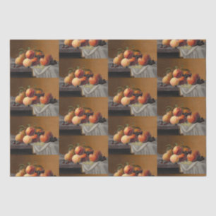 Vintage Peaches Grapes Fruit Still Life Painting Tissue Paper