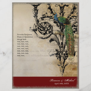 Vintage Peacock 6 - Elegant Wedding Program