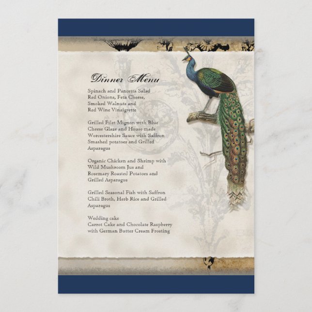 Vintage Peacock 6 Music Notes Candelabra Swirl (Front)