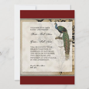 Vintage Peacock 6 - Wedding Invitation