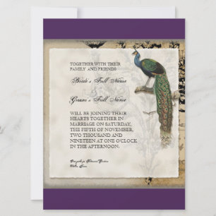 Vintage Peacock 6 - Wedding Invitation
