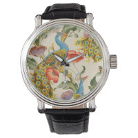 Vintage Peacock and poppies illustrations
