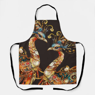 vintage peacock circus carnival entertainment apron