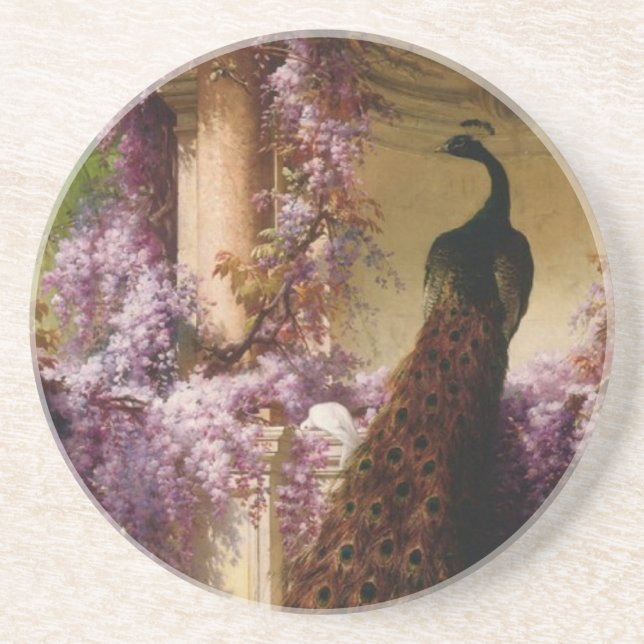 Vintage Peacock Coaster (Front)