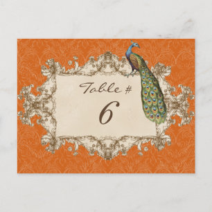 Vintage Peacock & Etchings, Table Number Card