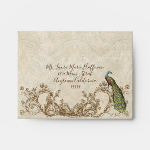 Vintage Peacock & Etchings, Wedding Envelopes