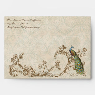 Vintage Peacock & Etchings, Wedding Envelopes