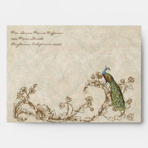 Vintage Peacock & Etchings, Wedding Envelopes