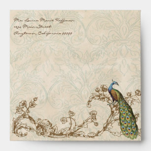 Vintage Peacock & Etchings, Wedding Envelopes
