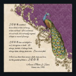 Vintage Peacock & Etchings - Wedding Personalised Poster<br><div class="desc">This art print can be framed or used in a scrapbook. It designed to coordinate with all of the Vintage Peacock & Etchings Wedding Ensemble item. The background colour can be changed to match any colour you desire. Simply contact us and we'll set it up for you! Easy to customise,...</div>