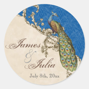 Vintage Peacock & Etchings  Wedding Seal