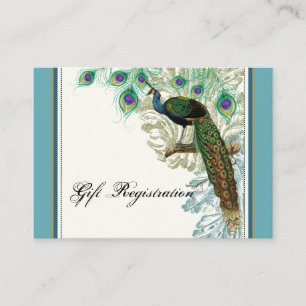 Vintage Peacock, Feathers - Gift Registration Card