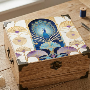 Vintage Peacock Floral Gold Effect TMF26 Tissue Paper
