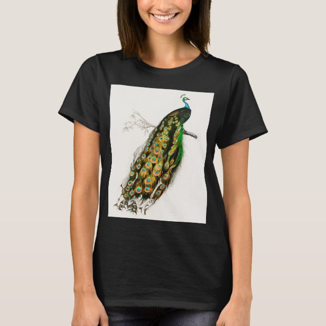 Vintage Peacock Illustration T-Shirt (Front)