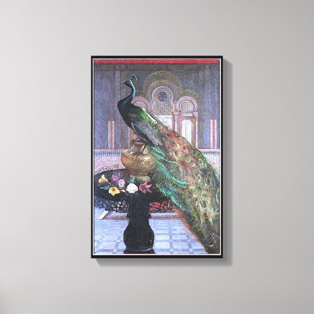 Vintage Peacock Image Canvas Wrap Print (Front)
