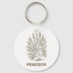 Vintage Peacock Key Ring