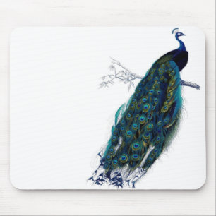 Vintage Peacock Mouse Pad
