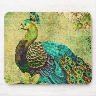 Vintage peacock Mousepad