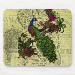 Vintage Peacock on Branch Apparel and Gifts Mouse Pad