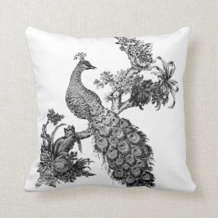 Vintage Peacock on Branch T-shirts and Gifts Cushion