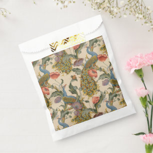 Vintage Peacock Pattern Colourful Art Favour Bags