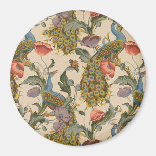 Vintage Peacock Pattern Colourful Art Magnet