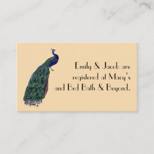 Vintage Peacock Registry Insert Cards