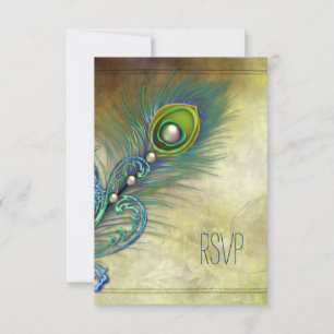 Vintage Peacock RSVP Card
