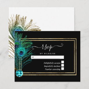 Vintage Peacock RSVP Card