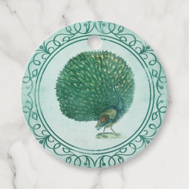 Vintage Peacock Scrapbook Decoration Tag (Front)