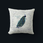 Vintage Peacock Wedding Anniversary 40th 50th 60th Cushion<br><div class="desc">Stylish wedding anniversary gift for parents, friends, family and colleagues. You can edit the templates using the customise or personalise tab. ____________________________________________________________________________ 1. For assistance, custom design or matching items (view the collection attached) contact Designer LeahG via the contact tab below. ____________________________________________________________________________ 2. For updates on the latest trending gift...</div>