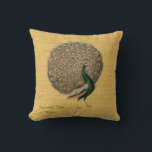 Vintage Peacock Wedding Anniversary 40th 50th 60th Cushion<br><div class="desc">Stylish wedding anniversary gift for parents, friends, family and colleagues. You can edit the templates using the customise or personalise tab. ____________________________________________________________________________ 1. For assistance, custom design or matching items (view the collection attached) contact Designer LeahG via the contact tab below. ____________________________________________________________________________ 2. For updates on the latest trending gift...</div>