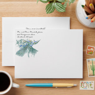 Vintage Peacock Wedding Envelopes