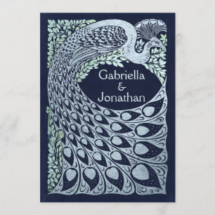 Vintage Peacock Wedding Invitations