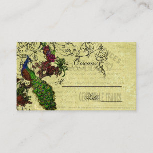 Vintage Peacock Wedding Place Cards
